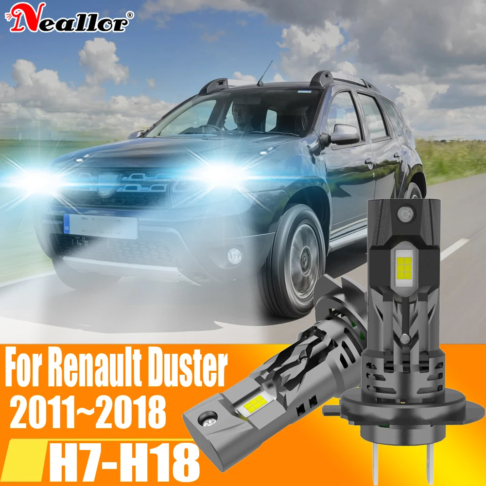 

2 шт., Автомобильные светодиодные лампы H7 Canbus H18 6000K 12 В 55 Вт для Renault Duster 2011 ~ 2018