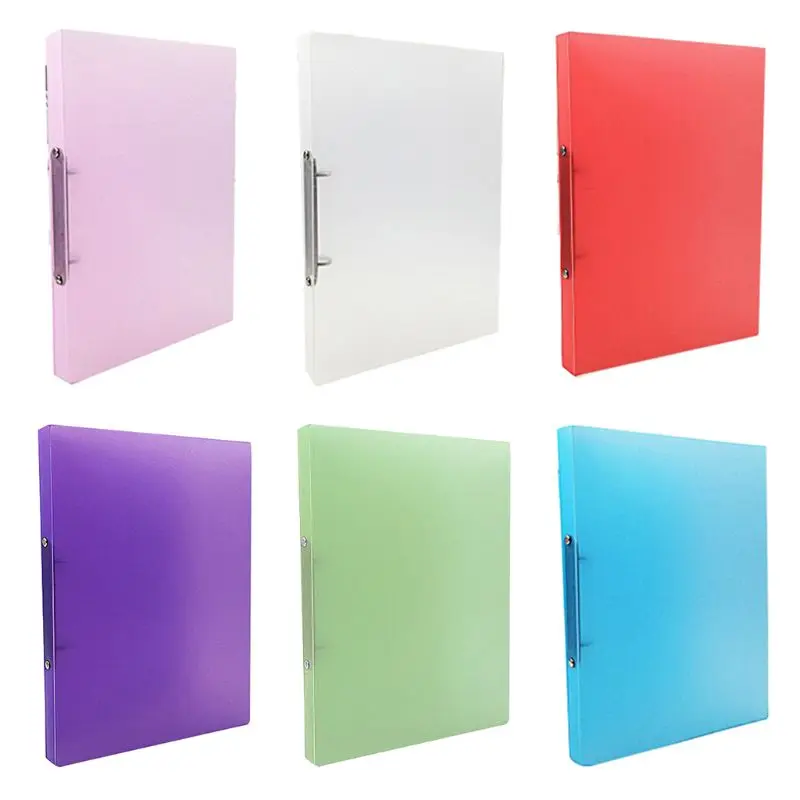 

Clip File Folder Transparent Candy Color Loose Leaf Binder Storage