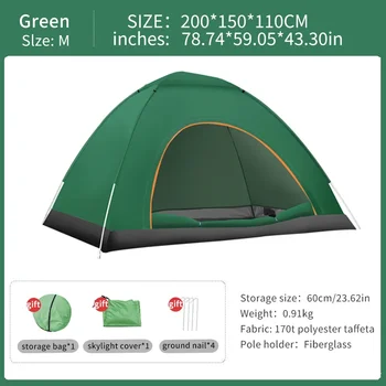 2-3Person Outdoor Pop Up Tent Waterproof Automatic Camping UV Protection Tents Llightweight Instant Setup Tourist Sun Shelter 6