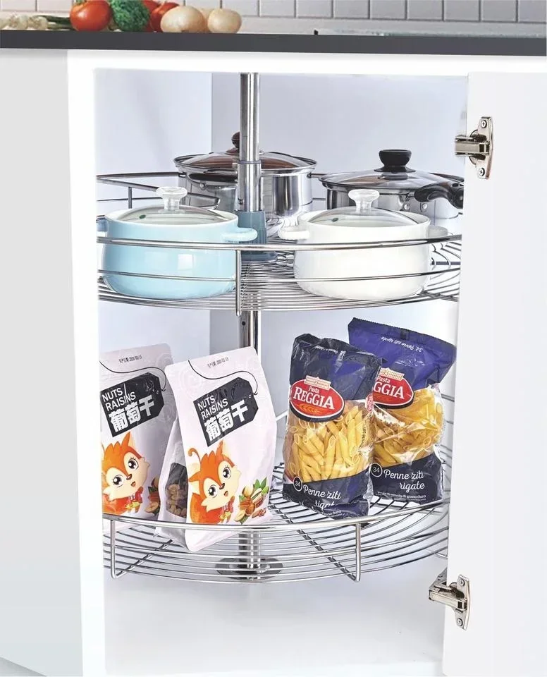 New Kitchen Hardware Cabinet 270 Degree Swivel Basket Kitchen Revolving Basket Blind Corner Cabinet Pull Out