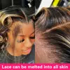 1B/27 Body Wave 13x4 Lace Frontal Highlight Wig Human Hair Brazilian 200 Density 30 Inch Ombre Blonde Colored Human Hair Wigs 5