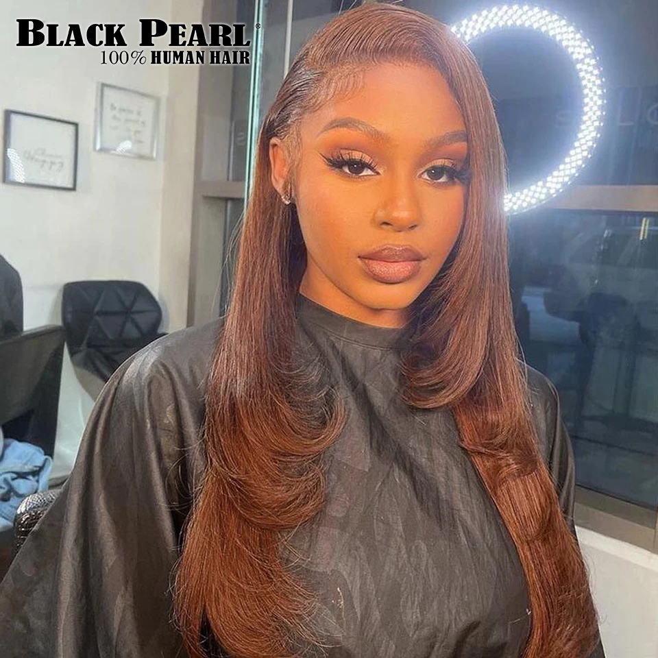 Ginger Blonde Lace Front Human Hair Wigs Bone Straight Lace Wig