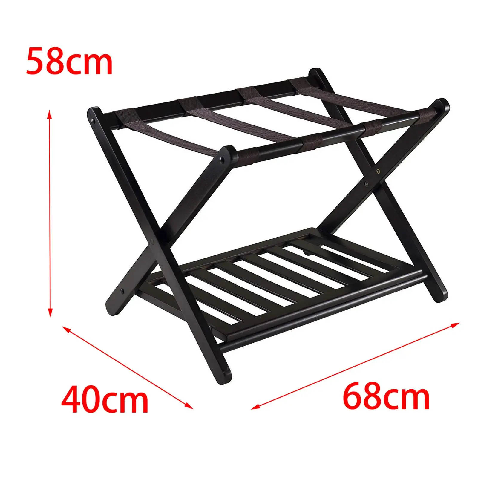 Luggage Rack Floor Standing with Shoes Shelf Suitcase Stand for Hotel Travel Home Heavy Duty Extra Wide Shelf Shoes Guest images - 6