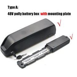 Enhanced Down Tube Ebike Battery Box - 36V/48V/52V Empty Electric Battery Case Housing (A 48V with bracket)