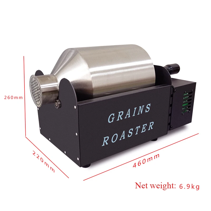 220V Coffee Bean Roasting Machine 1-1.25KG Roaster Capacity for Groundnut Grains Roaster