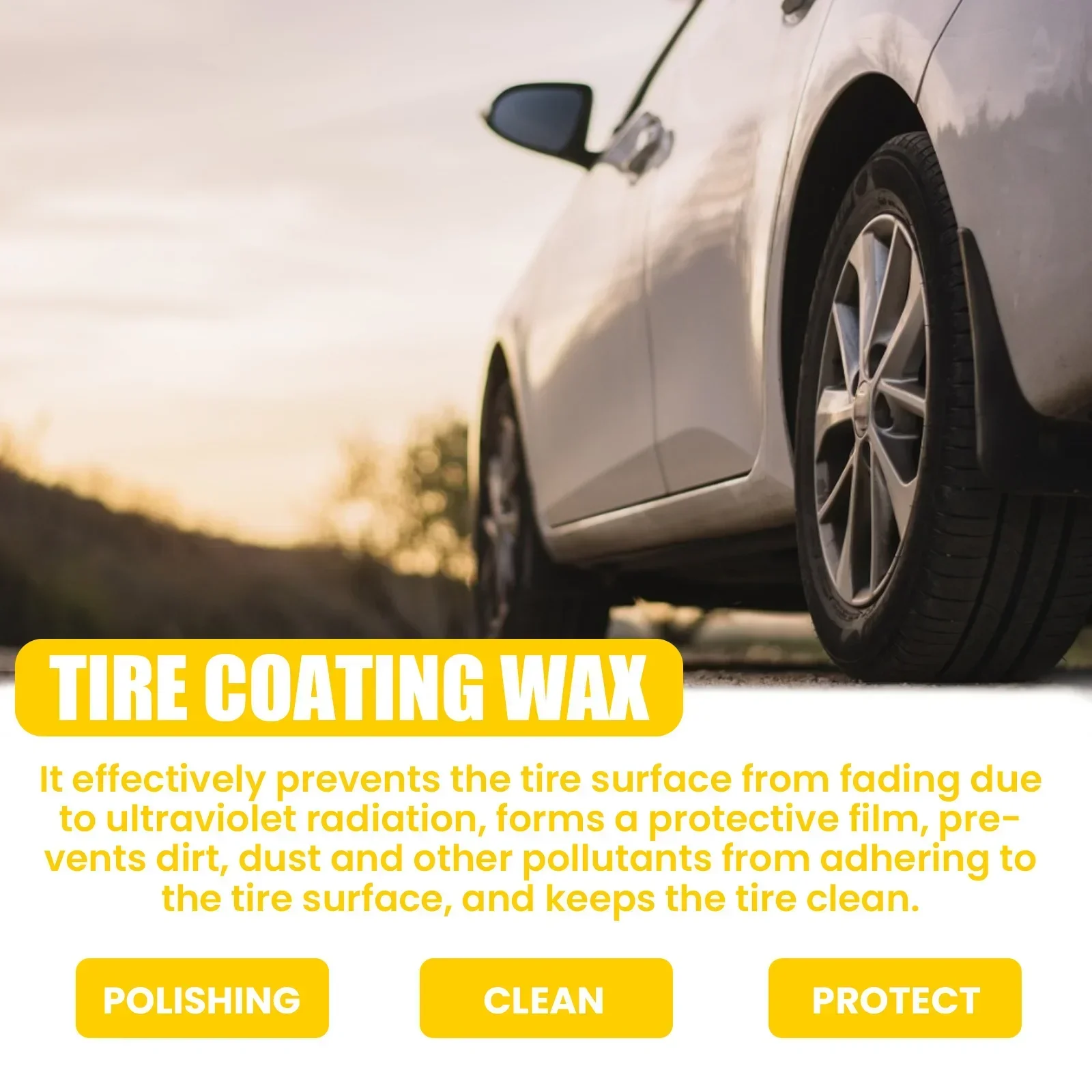 100g Auto Car Tire Refurbishing Protecting Agent Car Wheel Cleaning Care Wax Blackening Polish Detailing Rim Cleaner Accessories