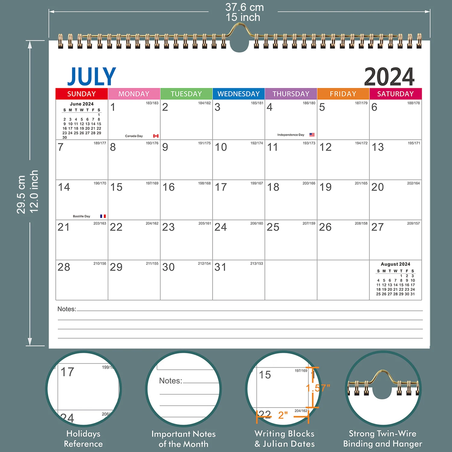 Wall Calendar 1Set 18 Month to View Wall Planner Calendar From July.-Dec. wall calendar,paper wall calendar