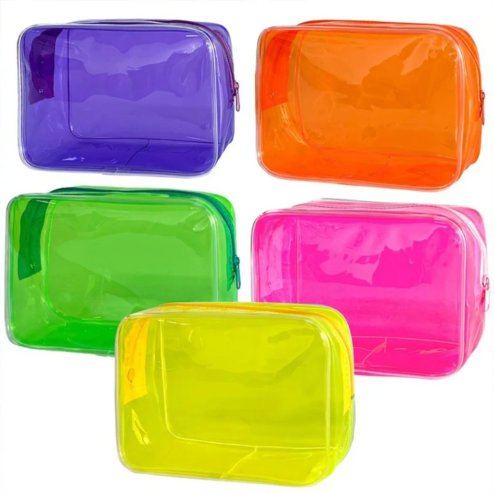 Bunte transparente Kosmetiktasche für Damen, Make-up-Tasche, PVC-Gelee-Kulturbeutel, große Kapazität, Reise-Kosmetik-Organizer, Make-up-Tasche
