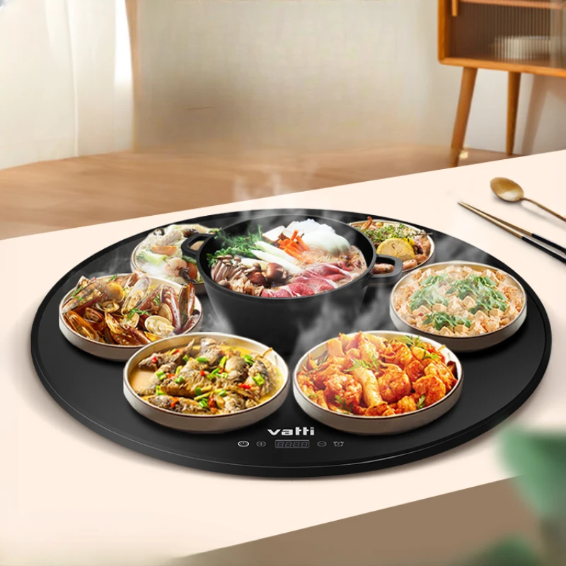 Warm vegetable board, food insulation board, household hot vegetable board, magic tool, heating turntable, circular rotating