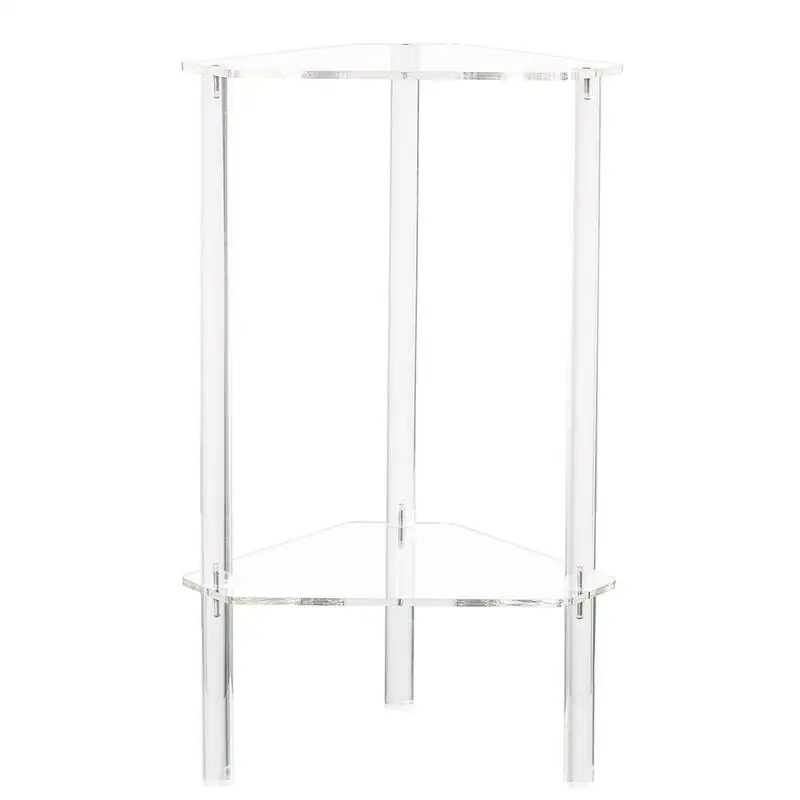 

Triangle Coffee Table Multipurpose 2 Tier Clear Side Table Modern Storage Design for Living Room Meeting Room Home Accessories