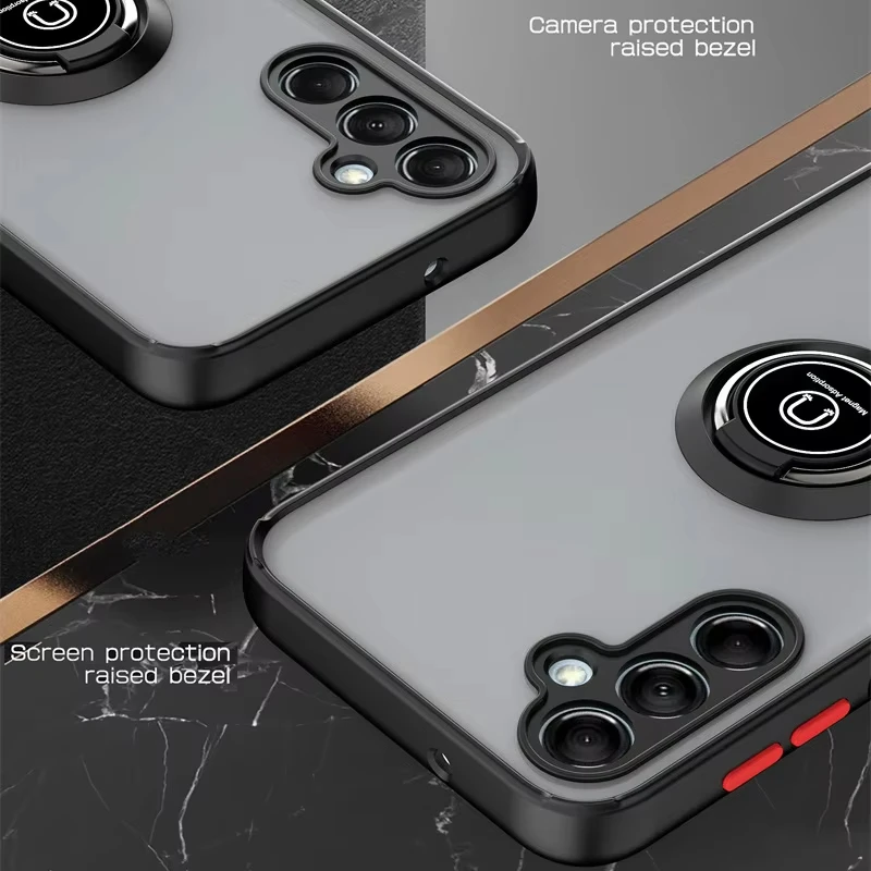 Shockproof Phone Case with Ring Stand Holder and Enhanced Protection