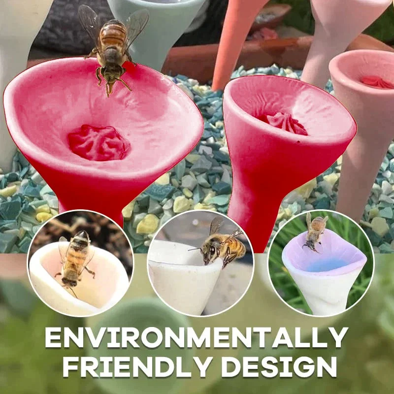 

Garden Outdoor Bee Drinker Cup Easy to Use Balcony Bee Insect Colourful Drinking Cup Resin Five Flower Bee Insect Drinking