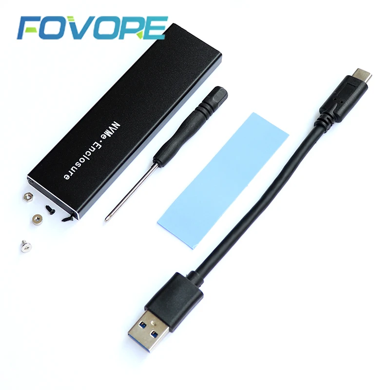 M2 NVME USB 3.1 어댑터 케이스, nvme ssd M2-USB 어댑터 M.2 USB3.1 인클로저, m.2 2280 2260 2242 2230 SSD 칩 RTL9210