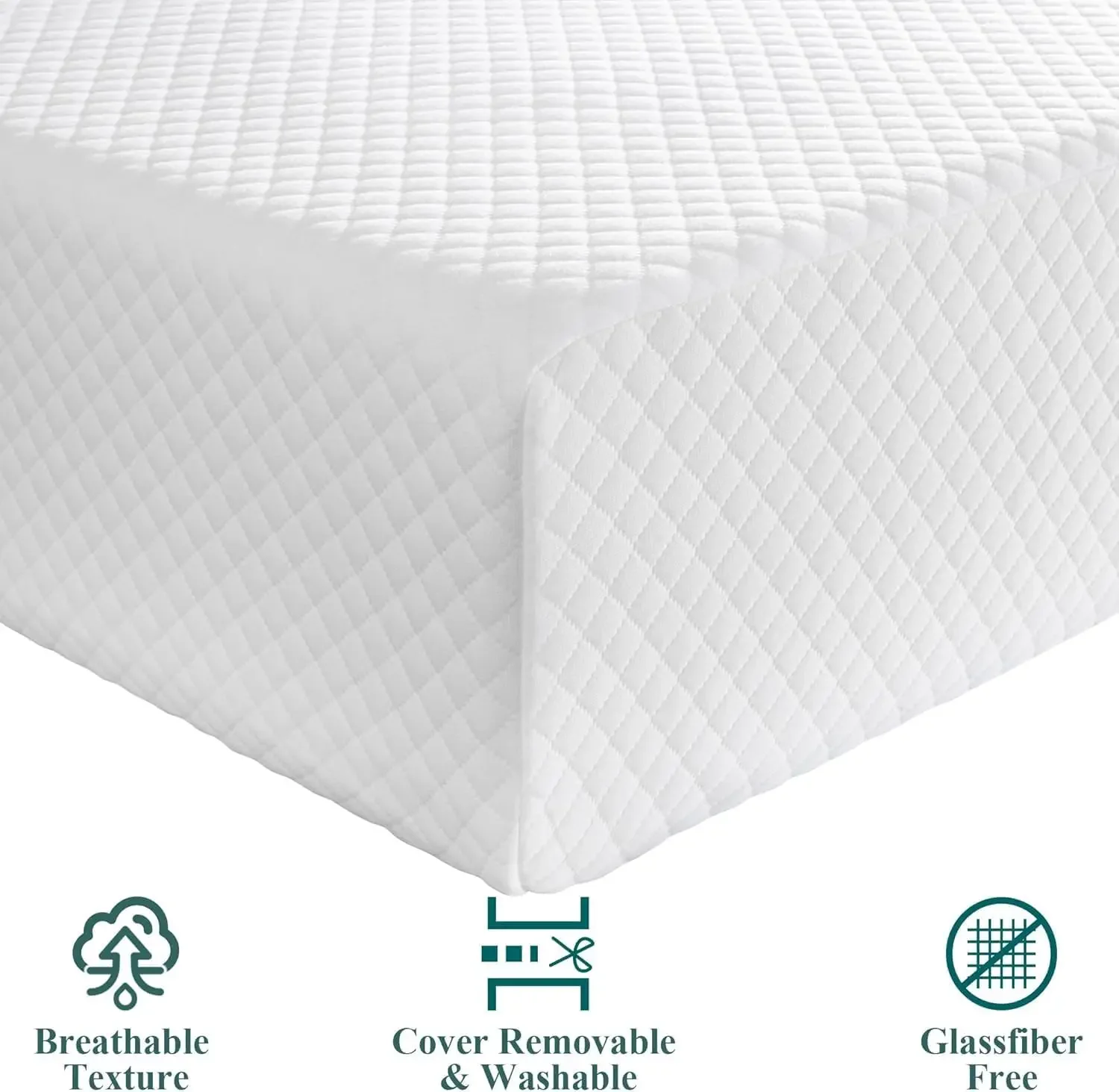 6 Inch Memory Foam Mattress Bed in a Box,Medium Firm Cooling Gel Green Tea Full Size Mattress Colchones Full with Breathable Sof 3