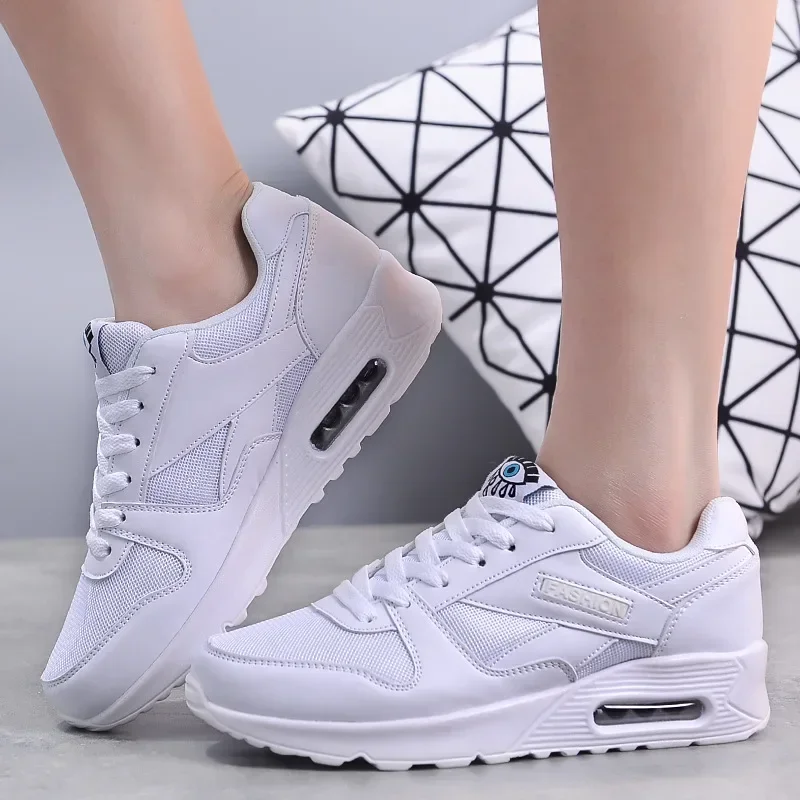 Fashion Air Wedge Platform Sneakers Women Korean Lace-up Casual Sports Shoes for Women's Size 34-44 Non Slip Travel Flats