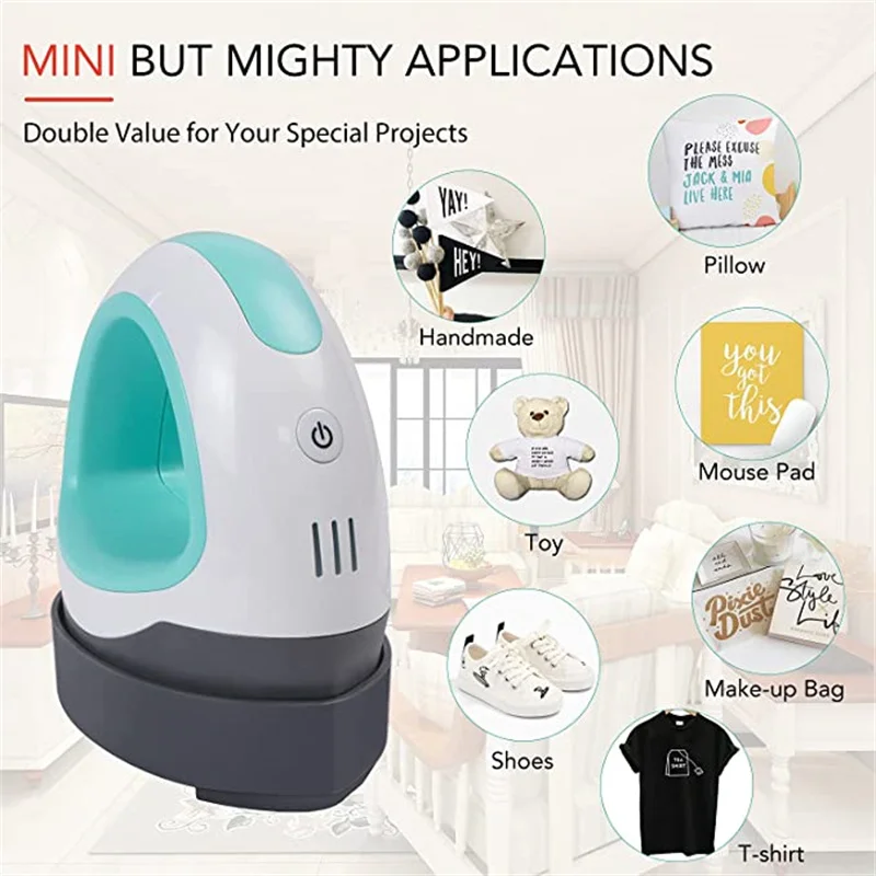 Htvront Portátil Mini Máquina da Imprensa de Calor Faça Você Mesmo Fácil Aquecimento Transferência de Ferro em Máquinas para Bolsas de Roupas Chapéus Almofadas T-shirts Impressão - Imagem 4