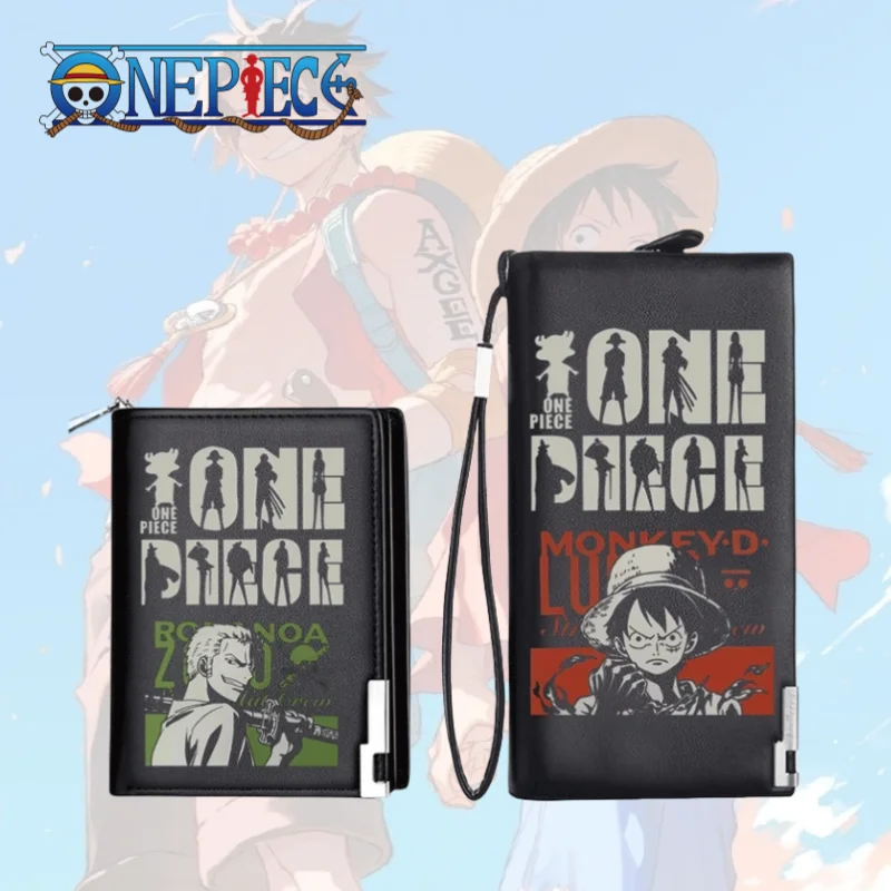 One Piece Ruffy Ace Anime Peripherie Reißverschluss PU Brieftasche Hübsche Persönlichkeit Junge Druck Geldbörse Kurze Karte Pack Geschenk Großhandel