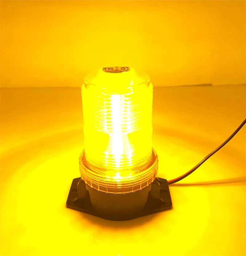 Luce Stroboscopica A LED 90 LED 12V-80V – Ambra, Con Base Magnetica, Doppia Modalità Rotante/Stroboscopica, Per Camion E Trattori