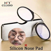CLLOIO Clip Nose Bridge Portable Reading Glasses For Men Women Ultralight Ultra-thin Presbyopic Spectacles With Original Case ﻿