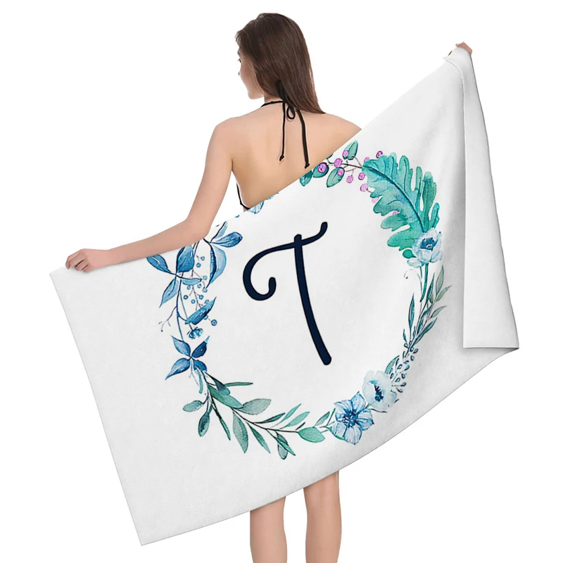 Home bath towels for the body towels bathroom letters and flower quick drying microfiber beach towel man and women large sports