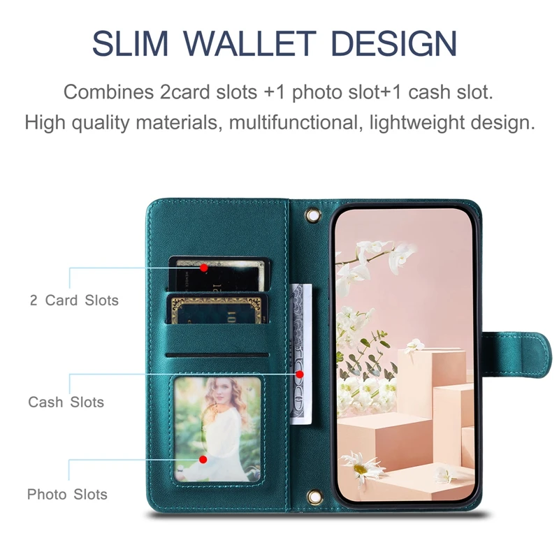 Rhombic Pattern Flip Fashion Wallet Case for Smartphone Protection
