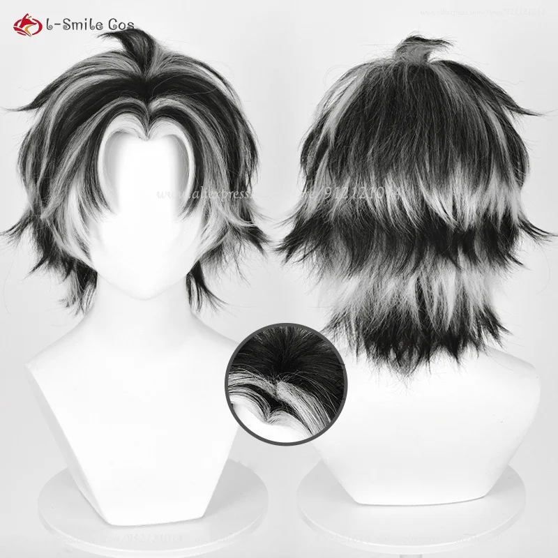 Styles Anime Kotaro Bokuto Cosplay Wig Silver White Black 30cm