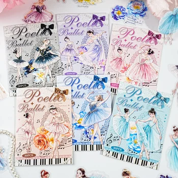 Set di Adesivi Etori Life Ballet Monologue, Adesivi Decorativi con Ballerine in Acquerello, Note Musicali e Fiori, Adatti per Diari Fai-da-Te, Laptop, Bottiglie d'Acqua, Valigie, Chitarre, Decorazioni per la Casa, Materiali per Scrapbooking, Accessori per Ufficio, Creazione di Biglietti, Materiale Scolastico, Regali per Ragazze, Adesivi Impermeabili, Colori Vivaci, Adesivi Perfetti