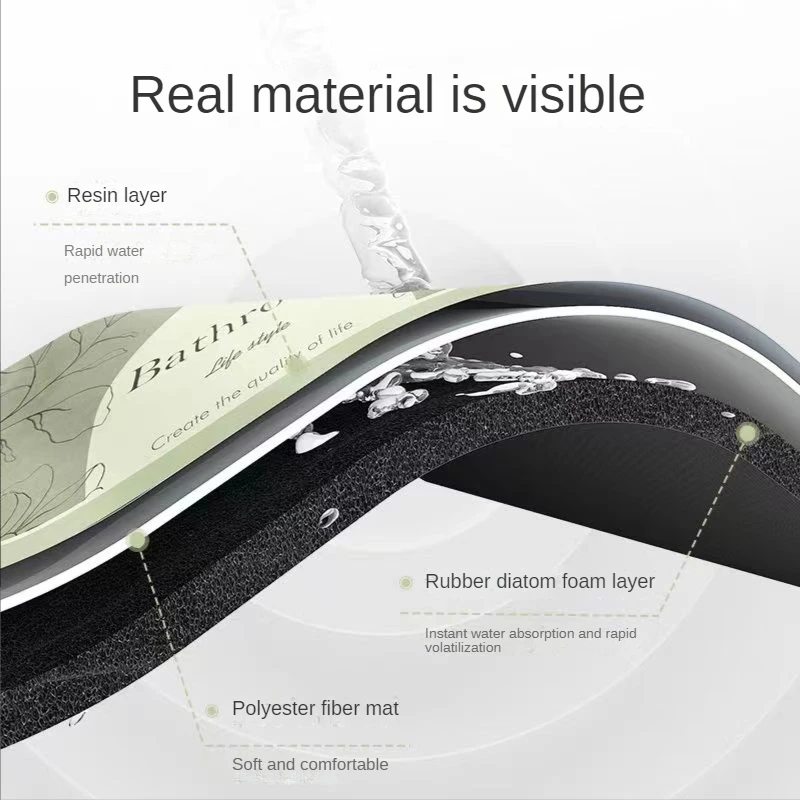 Bathroom quick-drying Mat Diatom mud floor mat household toilet anti-slip door mat carpet bathroom door absorbent floor floor mats floor rugs