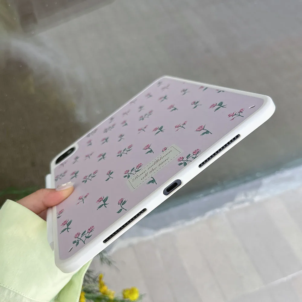 Pink Floral iPad Protective Case Cover