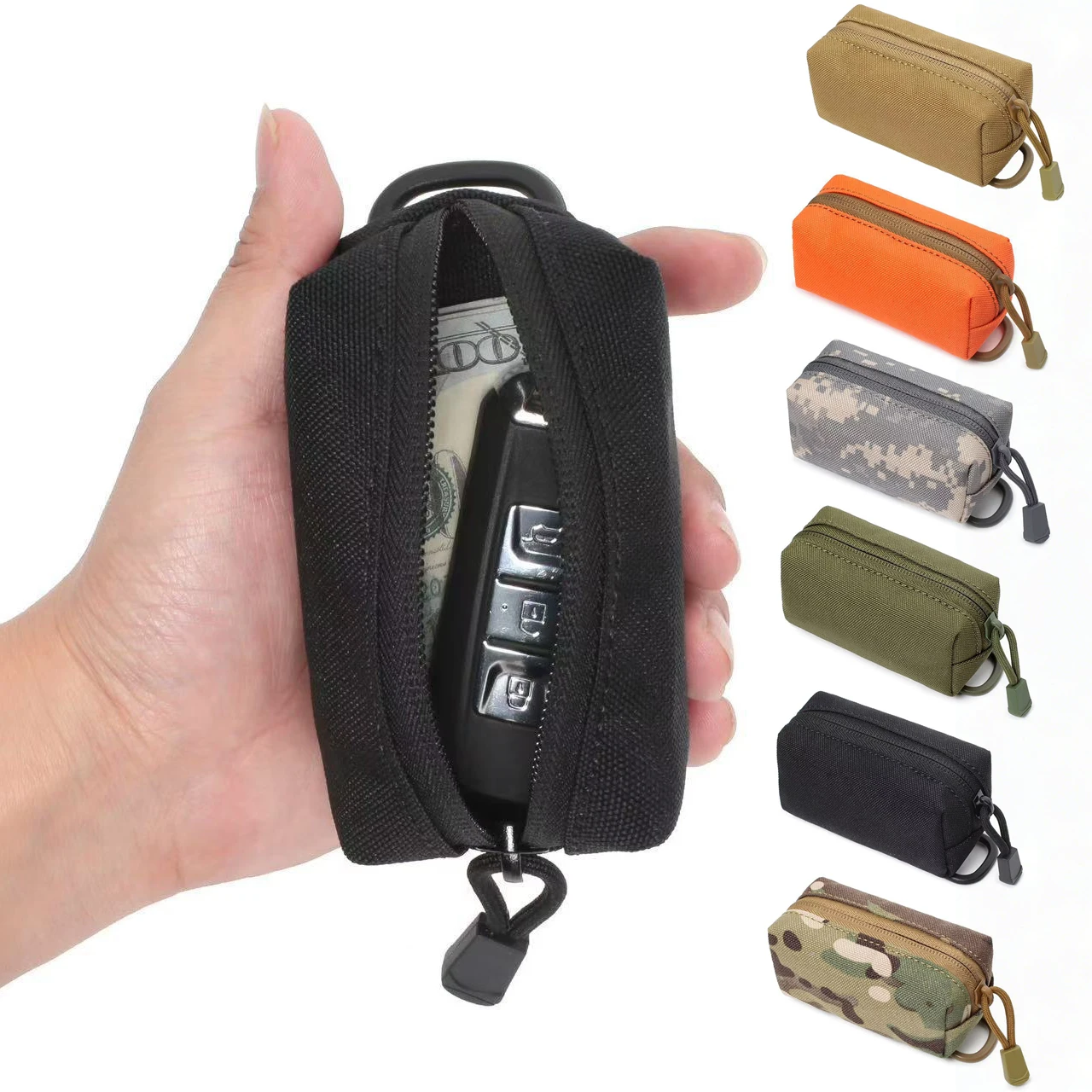 Outdoor Camping EDC Molle Wallet Waterproof Portable Travel Zipper Waist Pouch for Camping Hiking Hunting EDC Pouch