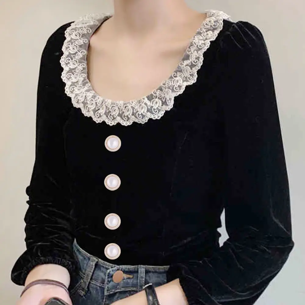 10 Pcs/bag Durable Alloy Clothing Buttons Shirt Buttons Pearlescent Buckle Handmade Sewing Button DIY Clothing Accessories