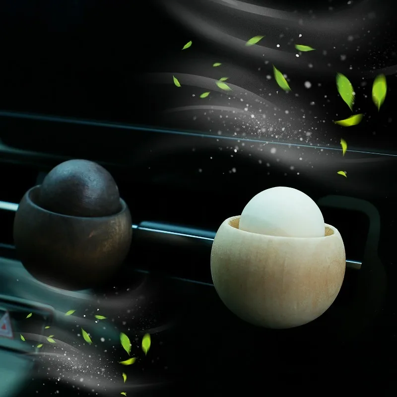 Wood Car Air Freshener Egg Shape Vent Clip Diffuser for Essential Oils Car Vent Accessories Eco-Friendly Odor Eliminator