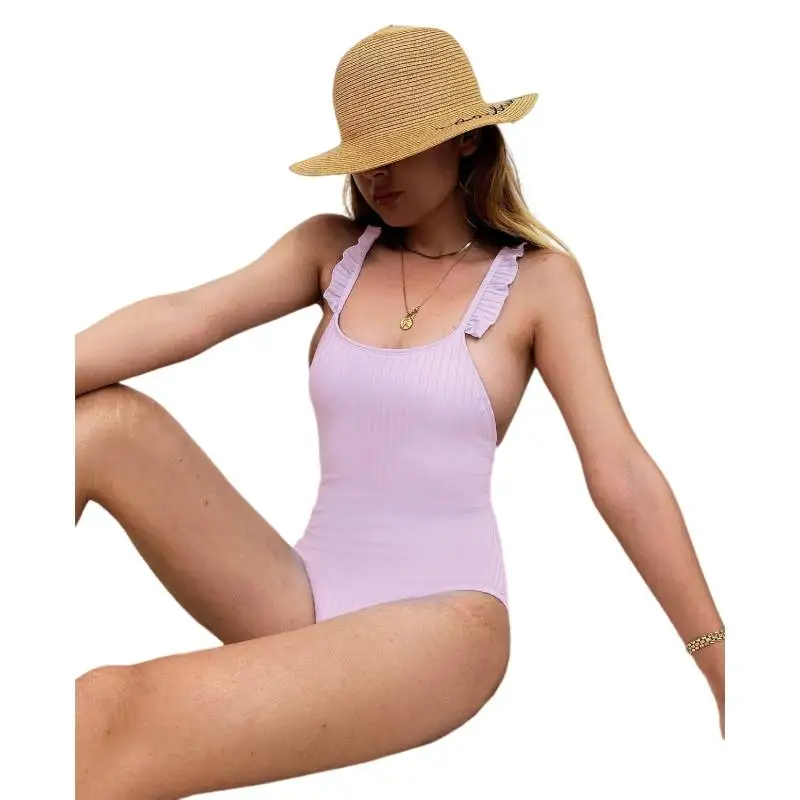 

Монохромный кружевной купальник Cikini-One-Piece для женщин, бикини с открытой спиной, пляжные купальники, лето, новинка, 2022 г.