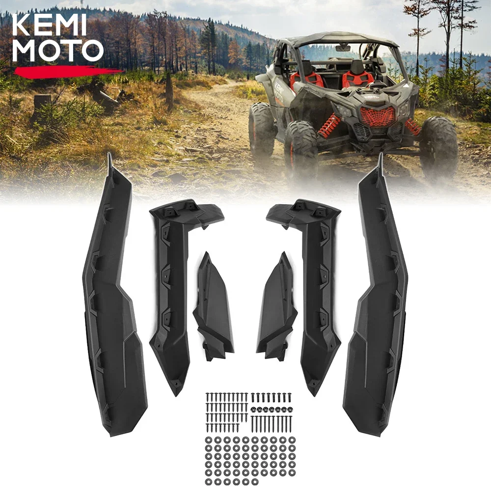 KEMIMOTO UTV Accessories For Can Am Maverick X3 1000 Max R RR 4x4 XRC Turbo DPS Super Extended Fender Flares 2017-2024 715002973