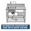 304 Stainless Steel Storage Kitchen Sink with Bracket Creative Home Three-layer Integrated Sink Basin Modern Kitchen Accessories 1