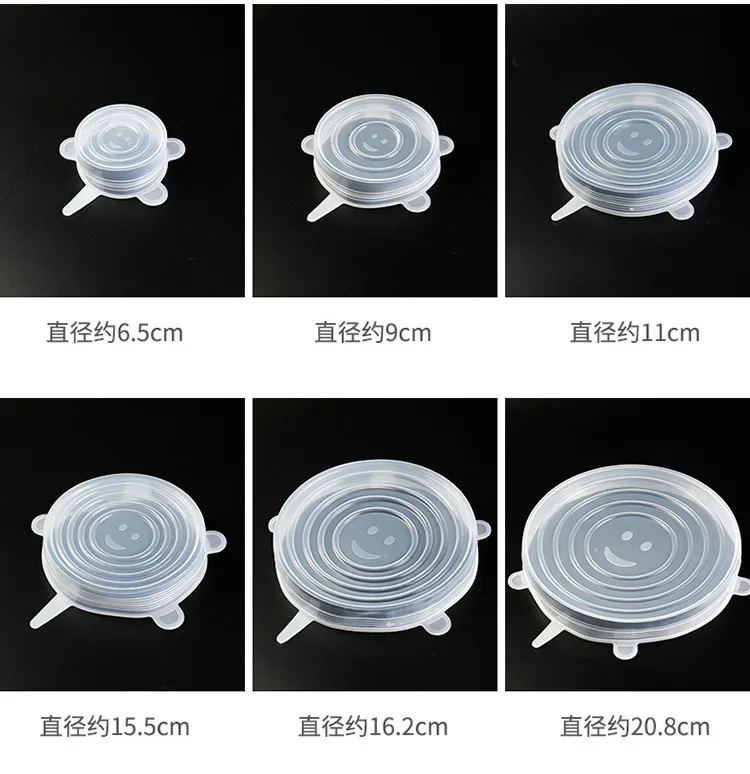 Food Cover Fresh Keeping Cover Microwave Cover 6pcs Preservation Covers Silicone Elastic Silicone Food Lids Round Fresh Food Lid Microwave Cover Bowl Pot Elasticity Kitchen