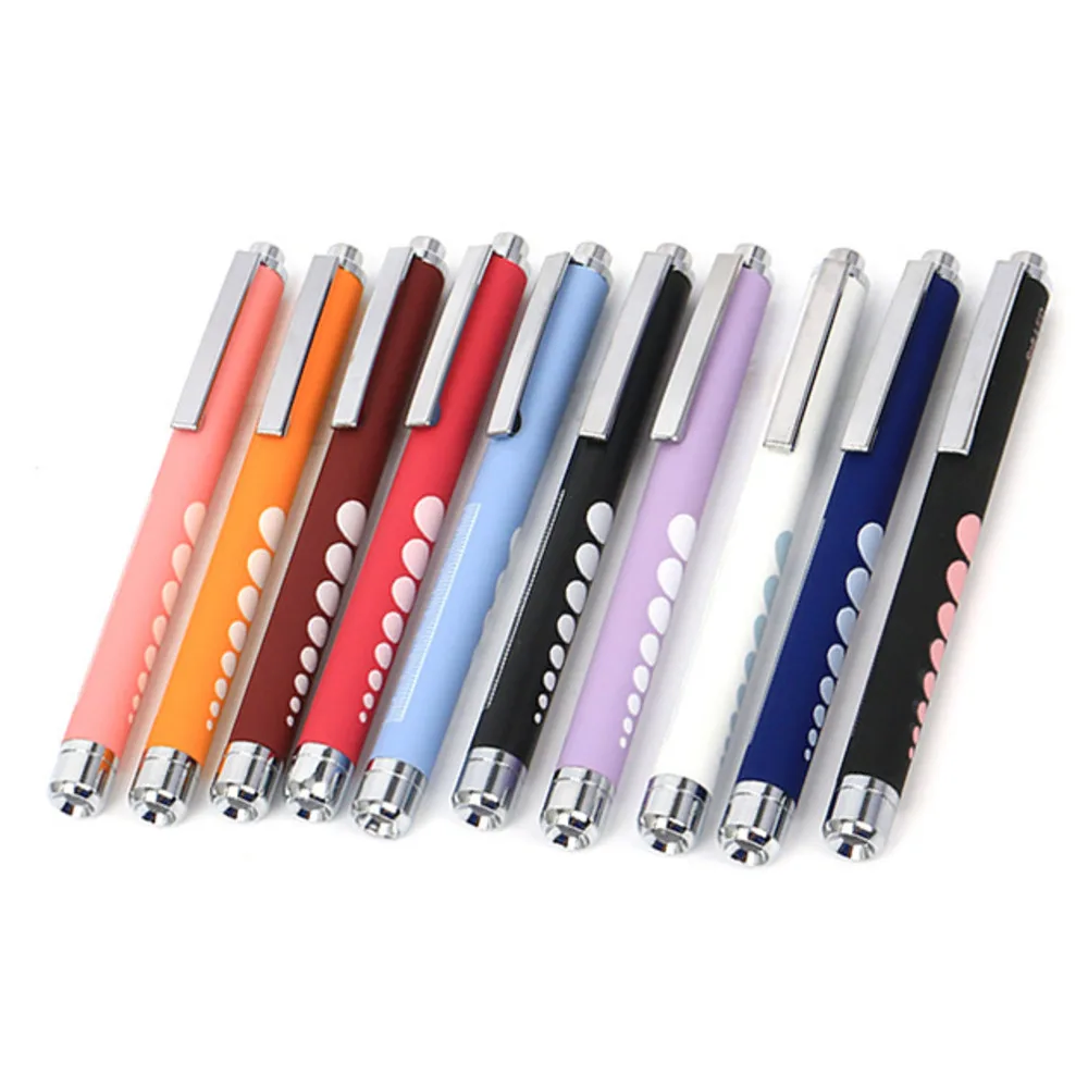 50Pcs Press Type Pupil Pen Lamp Medical Small Flashlight Oral Lamp Led Portable 7 # Battery Pen Lamp