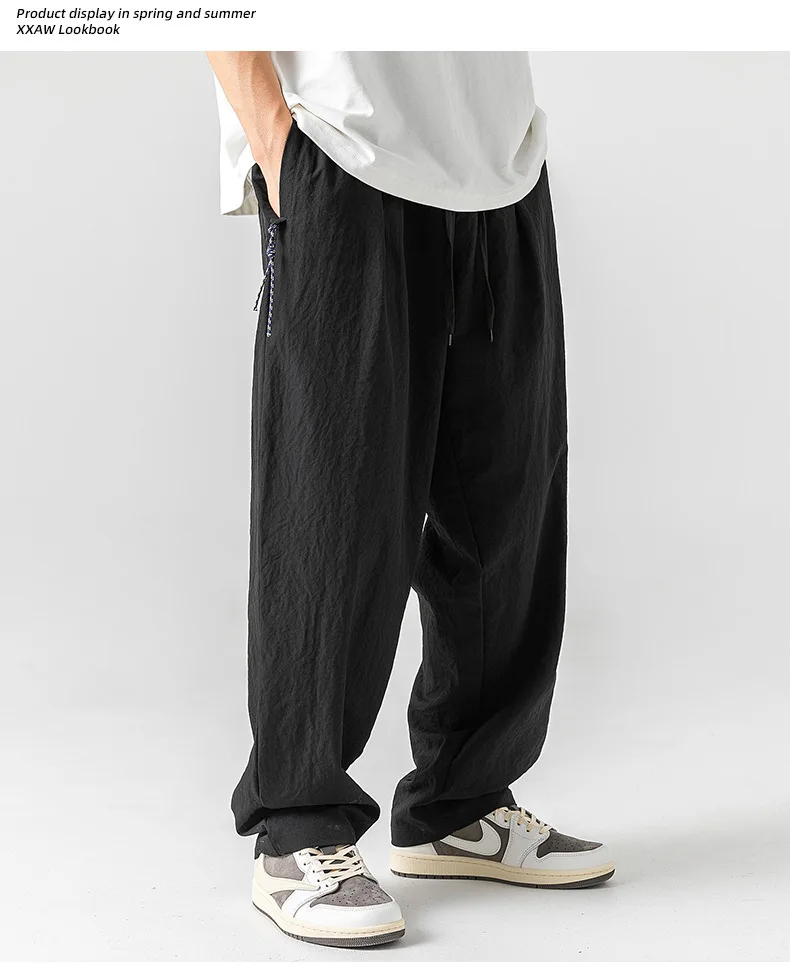 Autumn Spring AllSeason Casual Soft Solid Men's Cool Boys Button Loose All Match Suit Mountain Travel Sports Straight Pants