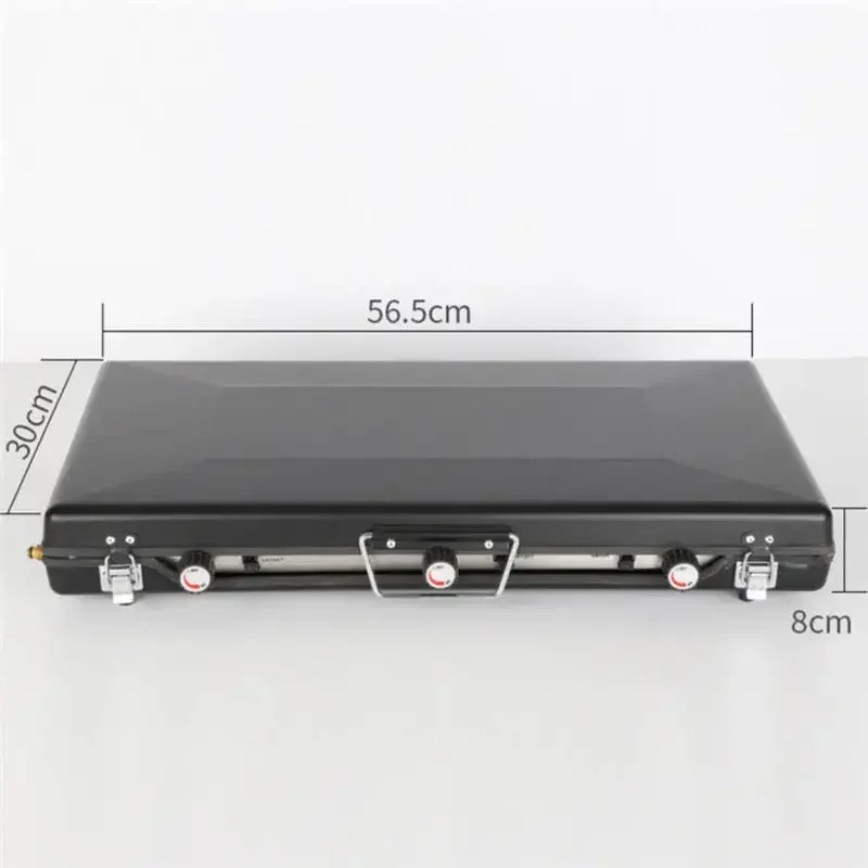Folding barbecue gas stove camping picnic car gas double-eye three-head windproof car stove outdoor picnic barbecue