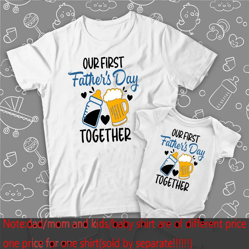 Our First Father's Day Daddy Baby Family Matching Clothes Tops Dad Boys Girls Holiday Party Outfit Papa T-shirt Baby Bodysuits 3