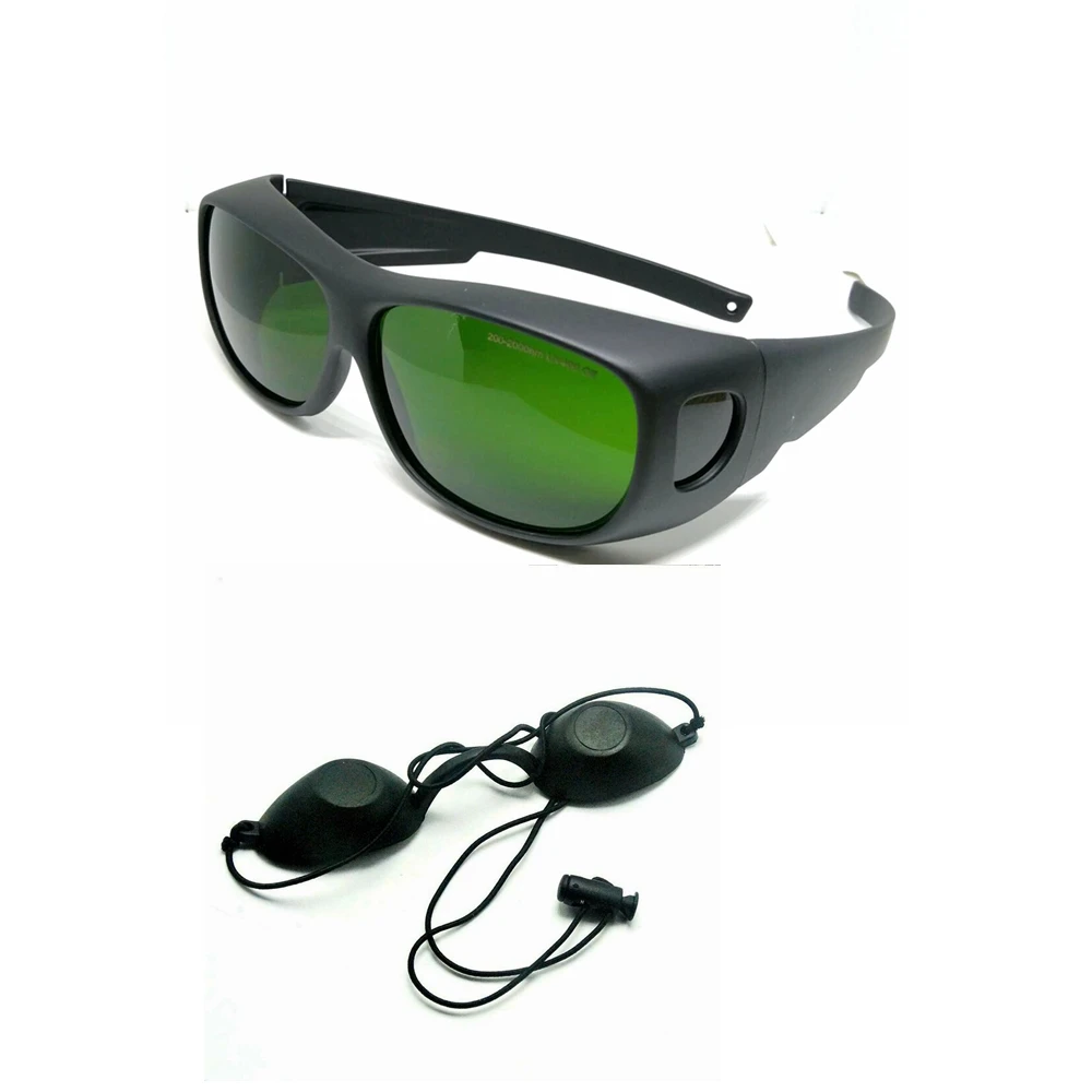 IPL Safety Glasses 200-2000nm Laser Protection Goggles W/ Eeypatch Black For Clients