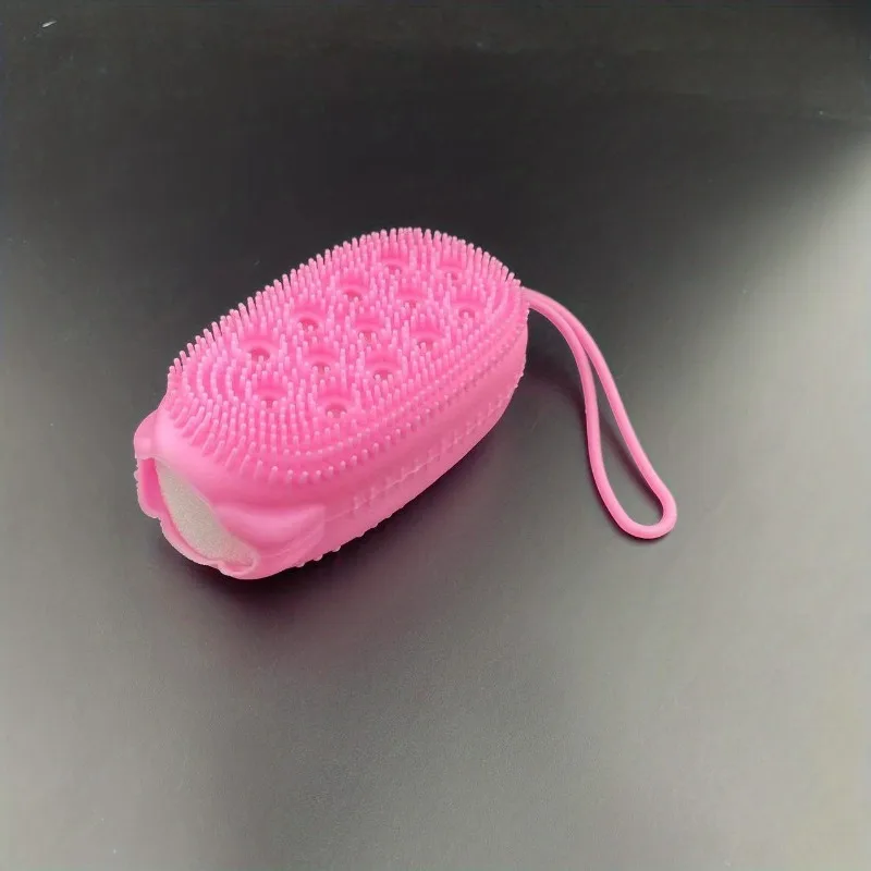 1pc Double sided soft touch silicone shower brush - a gentle exfoliating agent used for refreshing skin and soft massage 4