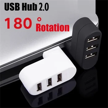 WvvMvv Mini 180 ° Adattatore splitter disco U per trasferimento dati ad alta velocità multi USB 3.0 2.0 ruotabile a 3 porte per laptop MacBook PC