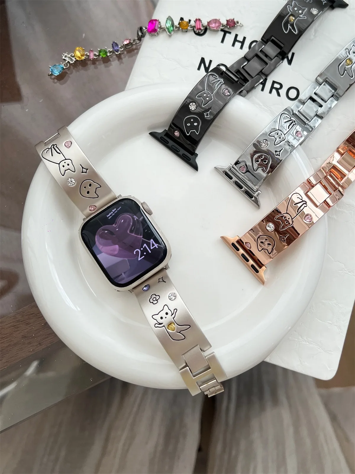 Bracelet de montre pour iwatch 42/44/45/46/49 mm 38/40/41 mm Bracelet de montre tendance en métal pour montres série Ultra2 série 10/9/8/7/6/5/4/3/2/1_voghion.com
