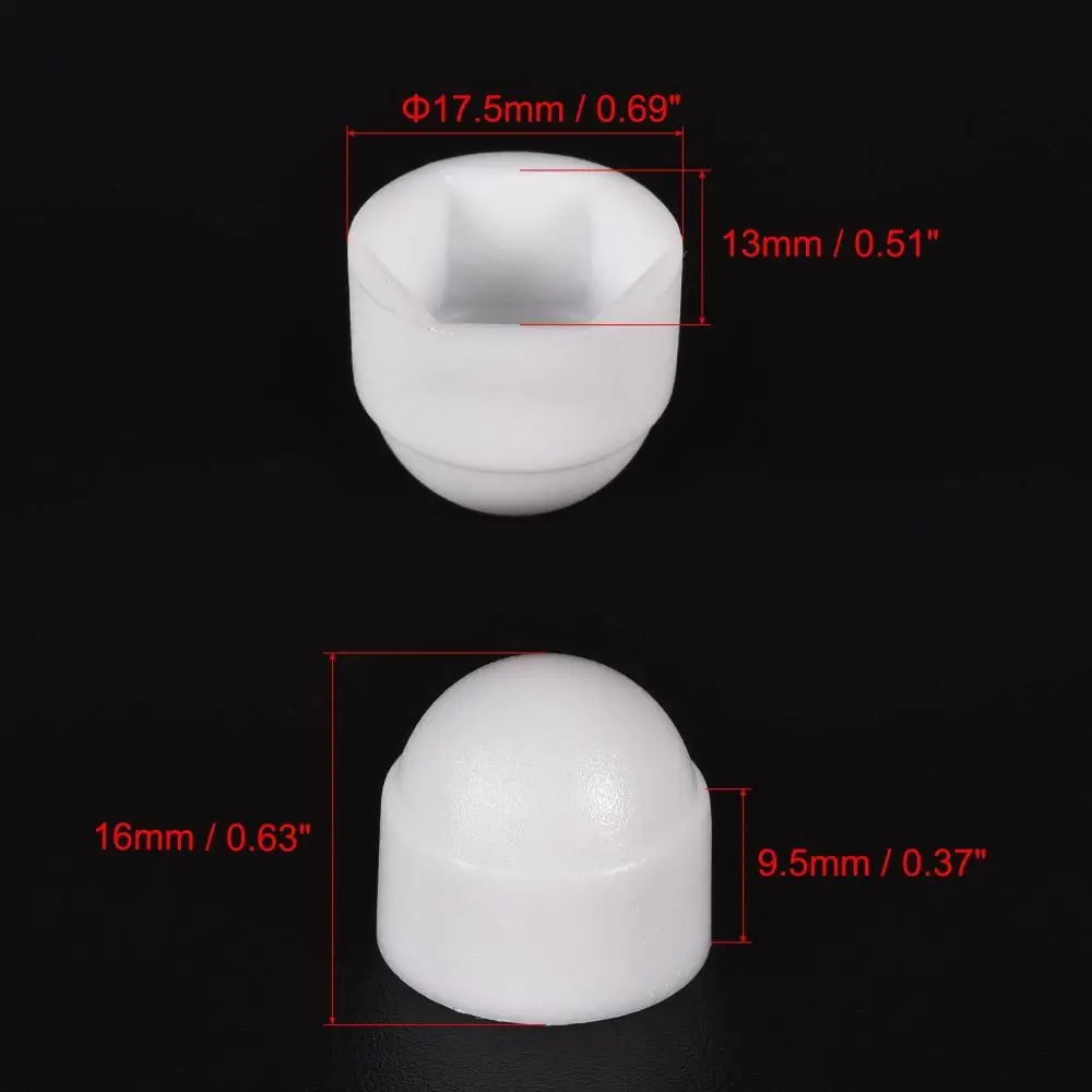 50pcs M 8 Plastic Dome Bolt M8*13*15mm 13mm Head Protection Cap Covers White Hex M8 Screw Cover Easy To Install