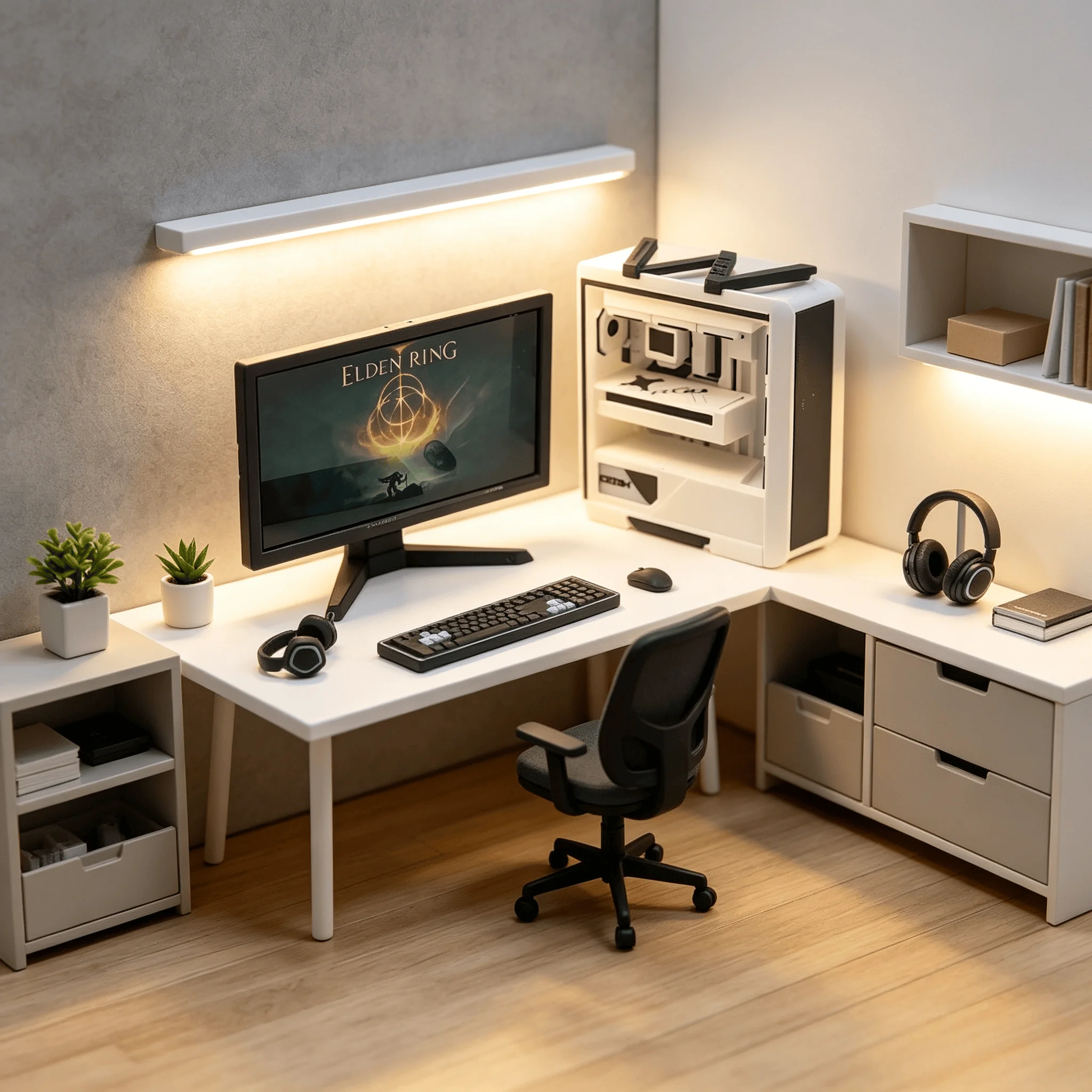 Miniature Gaming Desk Set with Accessories