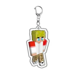 Minecraft Acrylic Keychain Jewelry - Fan Gift Charms and Creative Souvenir (Green)