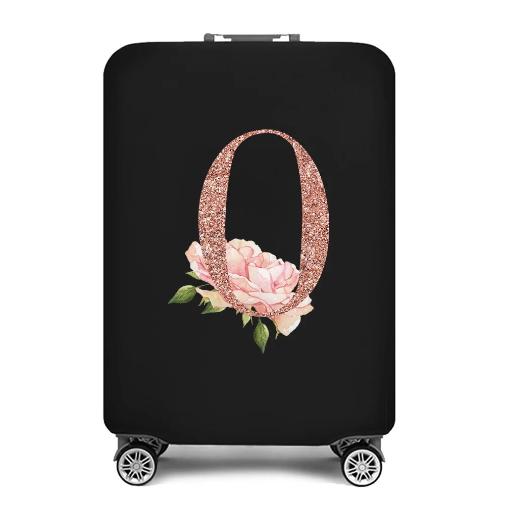 Luggage Case Suitcase Protective Cover Rose Gold Letter Name Pattern Travel Elastic Luggage Dust Cover Apply 18-32 Suitcase 3