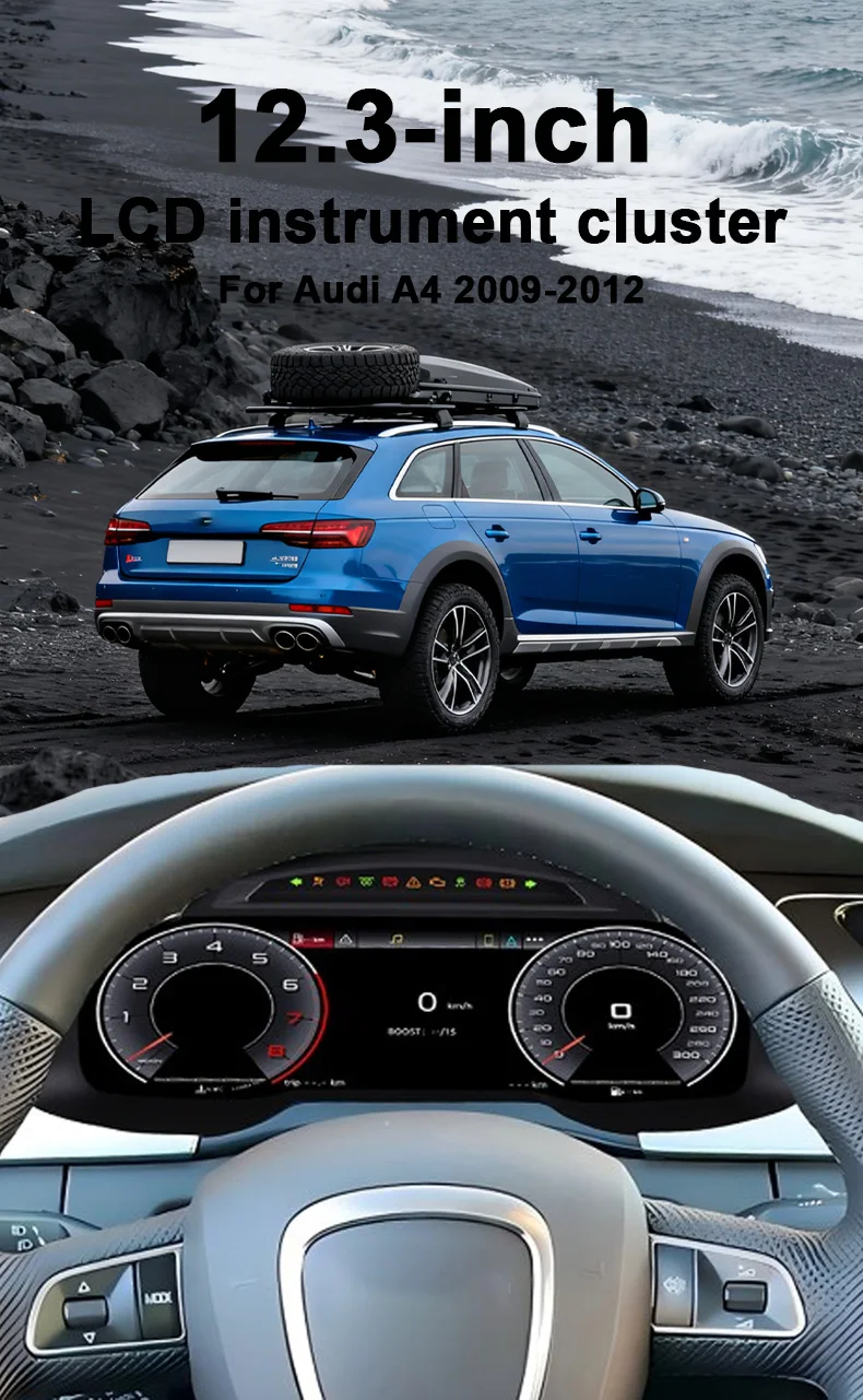 Digital Instrument Cluster Display Suitable For Audi A4 2009-2012 CarPlay Androi