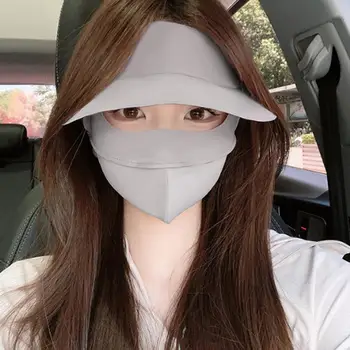 Full Face Sun Protection Mask Outdoor Breathable Uv Protection Sunscreens Hat Scarf Uv Protection Thin Ice Silk Face Mask 1